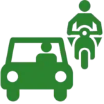 icon carro e moto verde